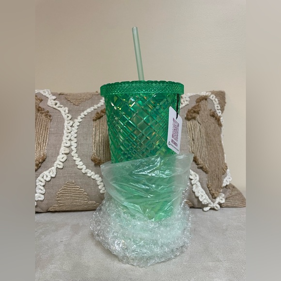 Mint Green Diamond Cut Tumbler/Cup - Picture 2 of 5